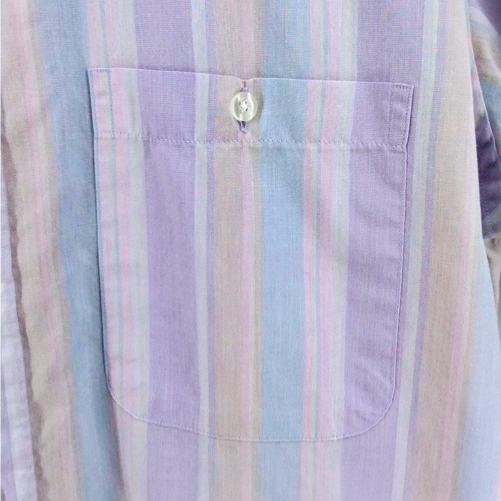 Vintage Christian‎ Dior Men's Striped Button Shirt Long Sleeve Pastel Size Large - Picture 6 of 12